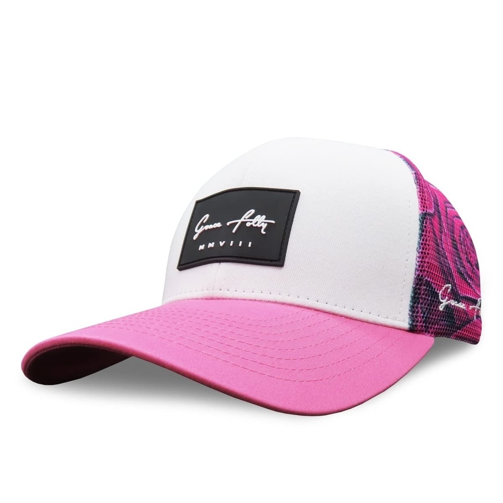 Beach Trucker Hats for Women- Snapback Baseball Cap for | Pink Rose | Size OS - Picture 7 of 9